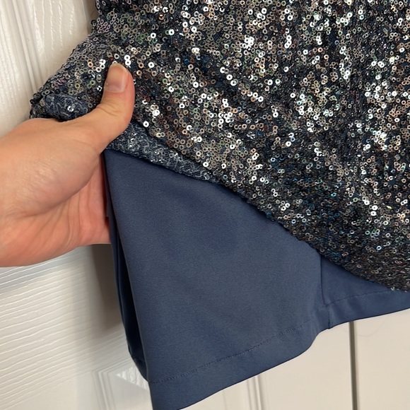 Ralph Lauren Steel Blue Sequin Mini Dress - Picture 5 of 5